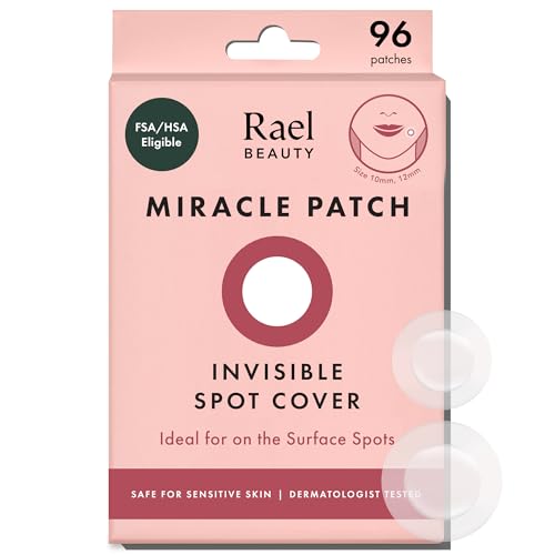 Rael Pimple Patches, Miracle Invisible Spot Cover - Hydrocolloid Acne Pimple Patch, Absorbs Zits & Blemish, Korean Skin Care, 2 Sizes (96 Count)