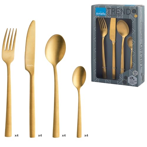 Set Cubiertos Cocina 16 Piezas Acero Inox