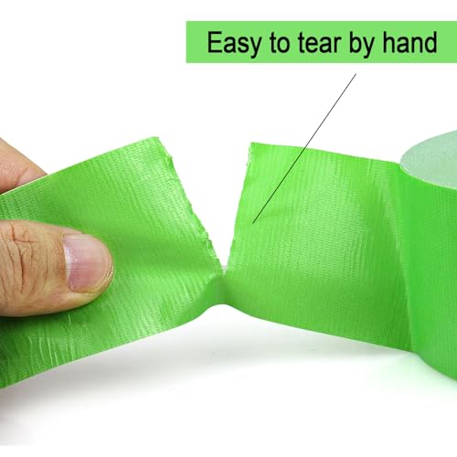 Image of BOMEI PACK Green Duct Tape, 3Rolls Heavy Duty Strong Industrial Color Duct Tape 9mil x 1.88inch x 30yds for Packing and Repairing