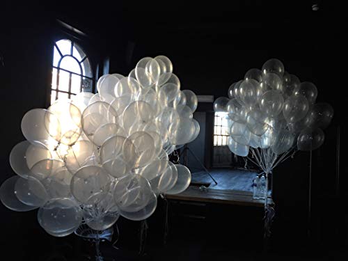 Image of AFTERLOON Biodegradable Balloons 100 pcs Clear 12 Inch, Natural Rubber Latex Plastic-Free Alternative Transparent Color Durable Thickened Extra Strong Helium Float, for Garland Arch Wedding Decor