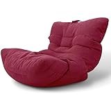 Aiire Puff Salon de Lujo XXL - Sofa Puf Gigante Moderno de Diseño - Modelos de Puffs o Bean Bag Chair Grandes con Relleno Incluido para Adultos o Decoracion Habitacion Juvenil Rojo