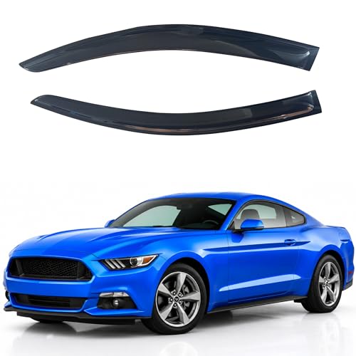 IG Window Visor for Ford Mustang Coupe 2015-2023, Rain Guard Tape-On Extra Durable Sun Wind Side Vent Window Deflector, 2015 2016 2017 2018 2019 2020 2021 2022 2023