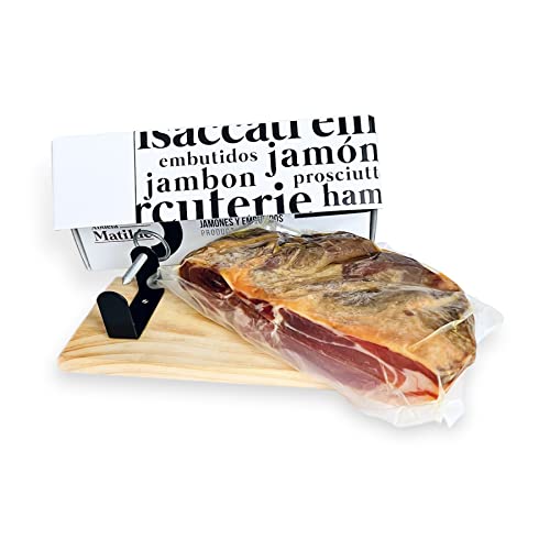 1 Kg de Paletilla de Jamón Serrano Curado Deshuesado con Jamonero – Mini Jamón Serrano Gran Reserva de Raza Duroc – Abuela Matilde