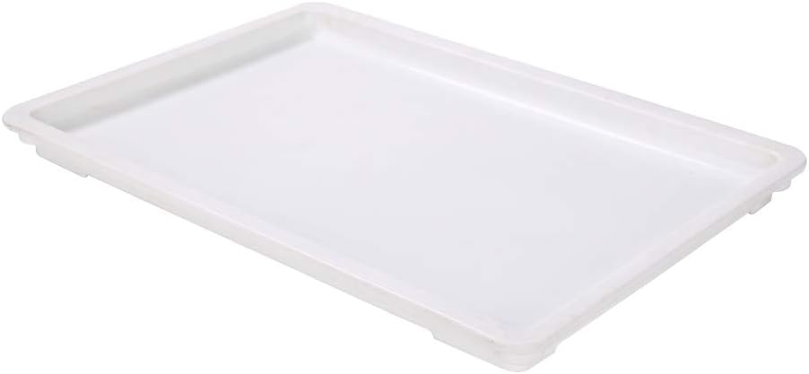Restaurantware LIDS ONLY: Lids For Proofing Boxes 10 Rectangle Lids For Dough Boxes - Stackable Dishwasher-Safe White Plastic Lids For Pizza Dough Boxes Durable Proofing Boxes Sold Separately