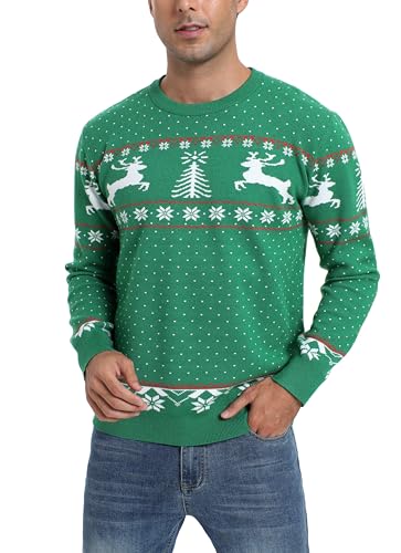 Enjyam Weihnachtspulli Herren Rundhals Weihnachtlich Strickpullover...