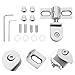 Uonlytech Glass Shower Door Pivot Hinges Heavy Duty Stainless Steel Clamp Hardware for Frameless Bathroom Doors Screws and Tools, Single Set Replacement Accessory