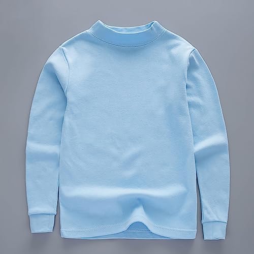Boys Size 6 Long Sleeve Fit Crewneck T Shirt | Organic Cotton Soft Multi Pack Loog Sleeve Basic Youth Thermal Shirts2