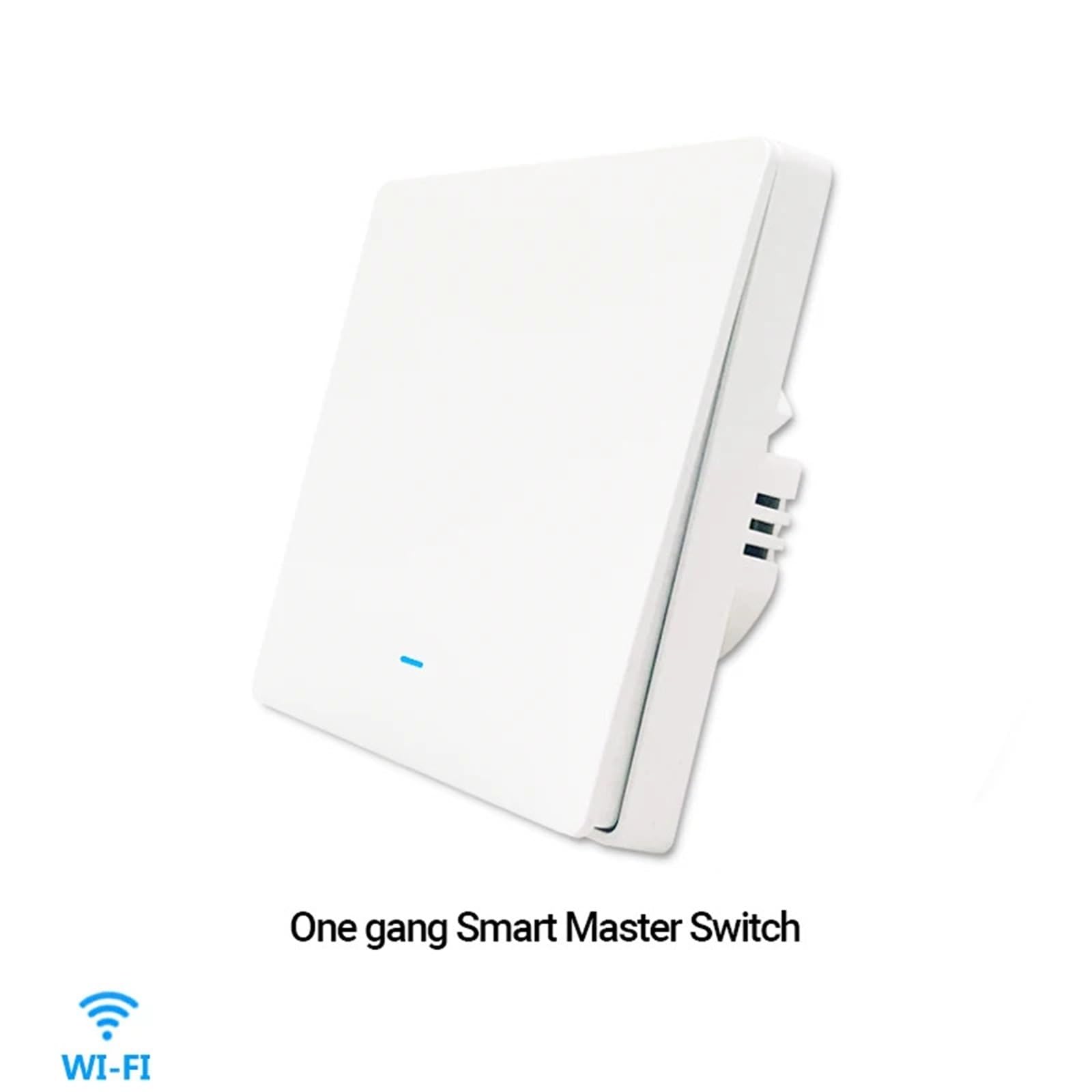 Interruptor de luz de pared RF433, sin transmisor inalámbrico neutro 1/2/3 pandillas(1 Gang Master Switch)