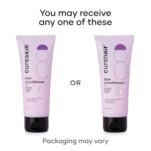Image of Curehair Keratin Smooth Conditioner With Moringa, Keratin And Argan | Strenghtens And Nourishes For Damaged Hair, 80 Gram (Pack Of 1)