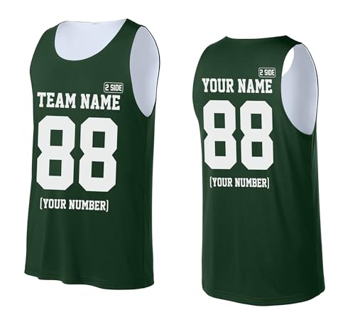 Custom Kids Basketball Jersey Add Your Name Number Mesh Reversible Sleeveless Youth Boy Girl Sports Tee2
