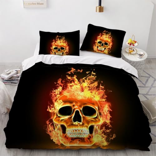 Housse de couette crâne microfibre pour un lit doux et facile à border - 3