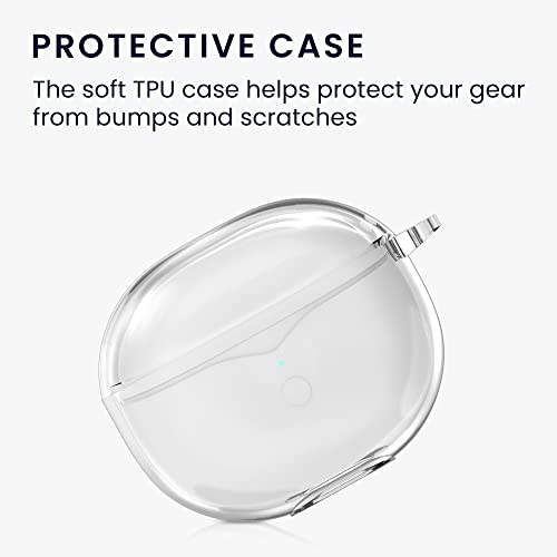 kwmobile Earphones Case Compatible with SoundPEATS Air 3 - Crystal TPU Two-Part Earbuds Case - Transparent - Image 4