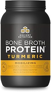 Ancient Nutrition Bone Broth Protein Powder, Turmeric Flavor, 40 Servings Size