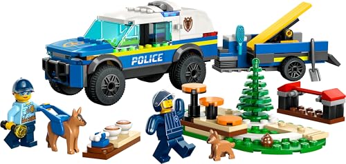 60369 City Addestramento Cinofilo Mobile, Set con Percorso a Ostacoli, SUV Macchina Polizia Giocattolo e Rimorchio, 2 Figure di Animali, Giochi per Bambini - Lego - Immagine 9