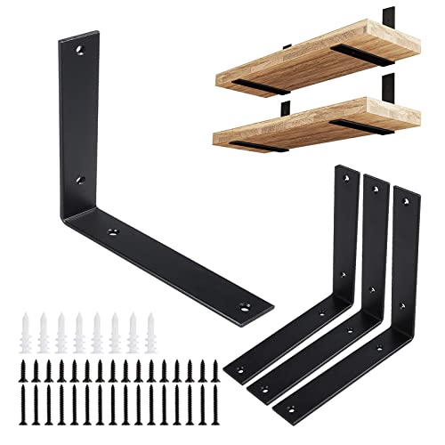 MIVIDE 4 soportes de pared para suelo, color negro, 200 x 200 x 38 x 5 mm