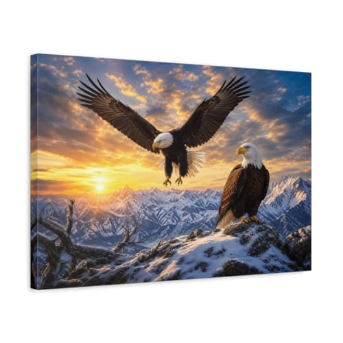 Impression sur toile aigle tableau realiste chassis epais pour grand mur