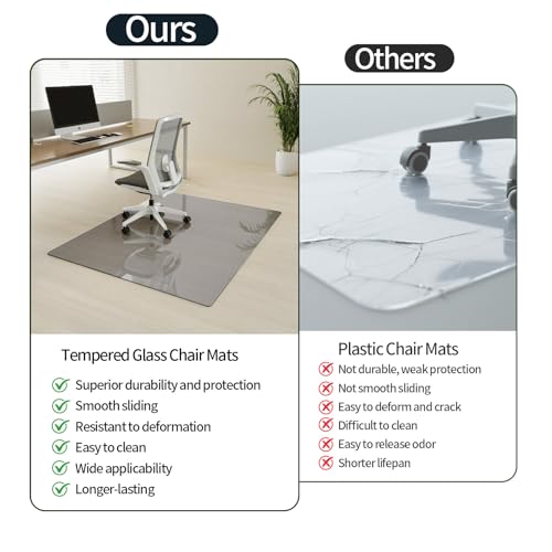 Image of Koonmi 36 inch x 46 inch Office Chair Mat for Hardwood Floors & Carpets