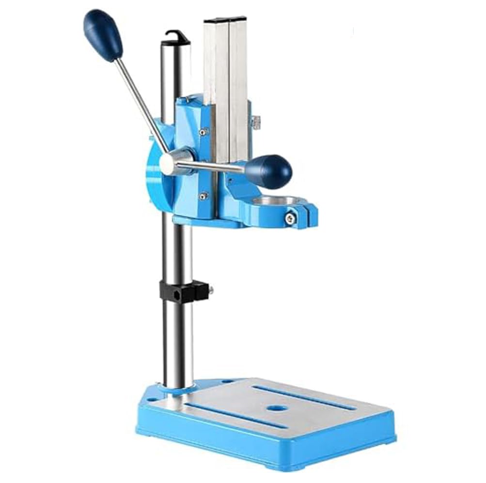 Soporte de prensa de taladro de mesa, alta precisión con rango de sujeción de 38-50 mm, carrera de 80 mm, columna de acero grueso, base de aluminio fundido para taladros eléctricos de mano