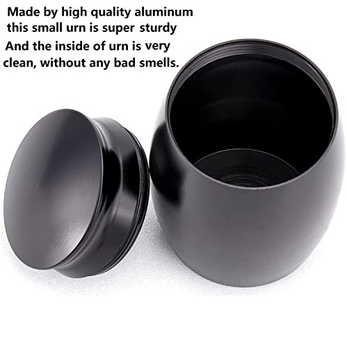 Image of 3Pcs Small Urns for Human Ashes Adult Man /Male /Dad /Father | Black Mini Keepsake Urns for Human Ashes,2.7 inch Small Cremation Urns for Human Ashes Set of 3