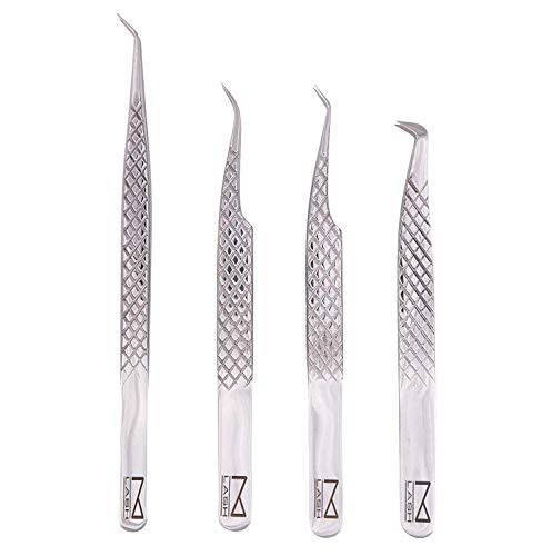 M LASH Set Of 4 Diamond Grip Eyelash Extensions Tweezers ...