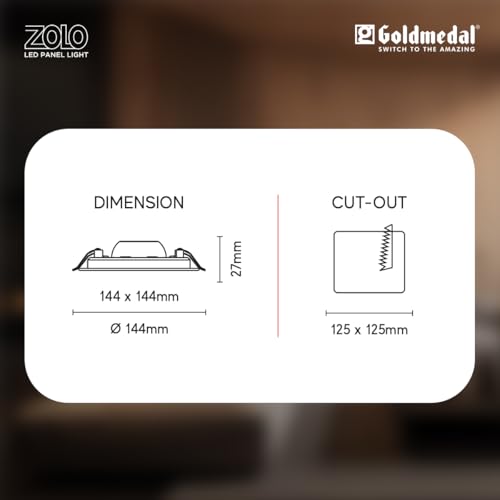 Image of Goldmedal Zolo 6W Square LED Surface Panel Light | Slim & Energy Efficient | Suitable for Bedroom, Living Room, Dining Room & Kitchen |Cool Daylight(6500K)