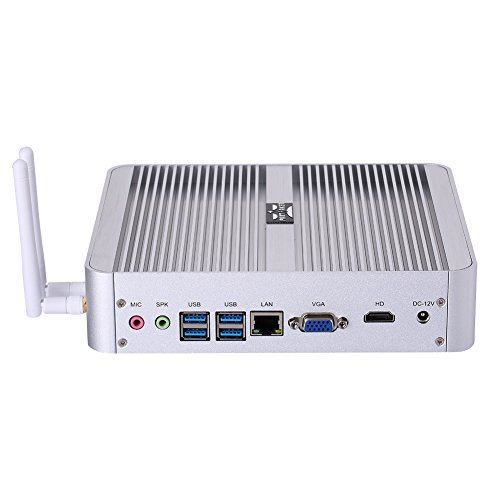 Partaker Intel i3 8145U 7th Gen CPU,Powerful Mini Desktop Computer, Fanless Nettop with 8GB DDR4 Ram,128GB SSD 1TB HDD,4K 4096x2304, HD Port, LAN, VGA, 4xUSB 3.0, Wi-Fi, Windows 10 Pro