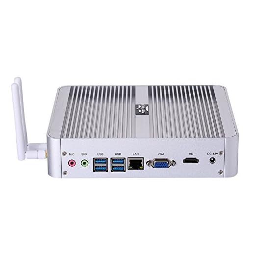 Partaker Intel i3 8145U 7th Gen CPU,Powerful Mini Desktop Computer, Fanless Nettop with 8GB DDR4 Ram,128GB SSD 1TB HDD,4K 4096x2304, HD Port, LAN, VGA, 4xUSB 3.0, Wi-Fi, Windows 10 Pro