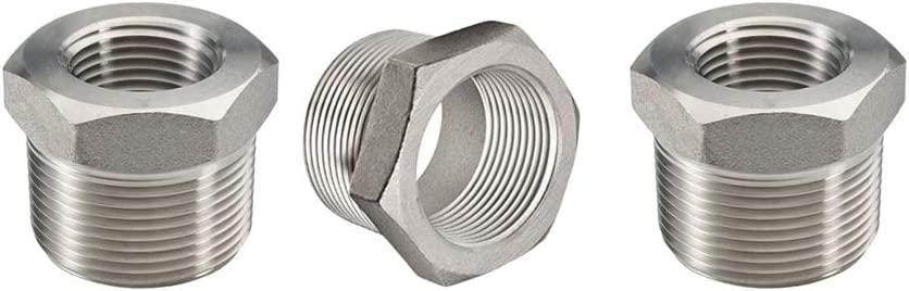 Réducteur hexagonal inox 1/2 vers 1/4 NPT, adaptateur femelle mâle pour tuyauterie durable