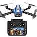 LE-IDEA GPS Drohne mit Kamera 4k, IDEA36LCD Klappbare Drohne mit LCD Bildschirm Bürstenloser Motor, Positionierung des Lichtstroms Kopflosen Modus Höhenhalt, FPV RC Quadrocopter für Anfänger