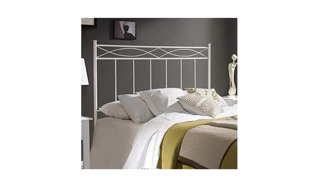 HOGAR24 ES Cabecero de Forja Mod. 556 | Camas de Matrimonio y Juvenil | Fabricado en España | Color Blanco | Cama de 90 cm.