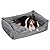 FEANDREA Dog Bed, XXL Dog Basket, Comfortable Dog Sofa, Cosy Pet Bed in Bedroom, Living Room and Hallway, Easy to Clean, Non-Skip, 100 x 70 x 28 cm, Grey PGW28G