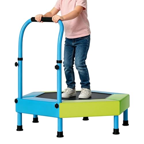 Trampolín para niños, equipo de rebote plegable de 3 pies, trampolín pequeño con mango ajustable, para parque infantil, gimnasio, hogar, aula, guardería, patio trasero, césped, jardín