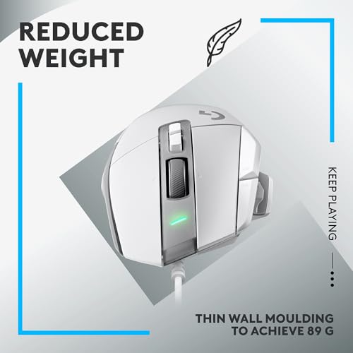 Image of Logitech G502 X Wired Gaming Mouse - LIGHTFORCE Hybrid Optical-Mechanical Primary switches, Hero 25K Gaming Sensor, Compatible with PC /macOS /Windows - White
