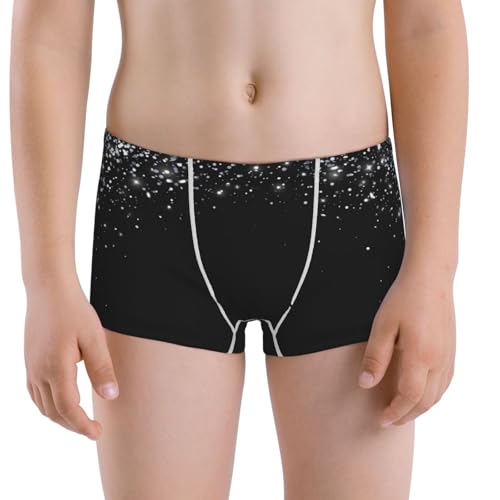 Boys' Cotton Boxer Brief Soft Underwear-Silver Glitter1