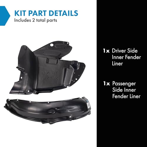 Image of TRQ Inner Fender Liner Set Compatible with 1993-2001 Subaru Impreza SU1248101 SU1249102