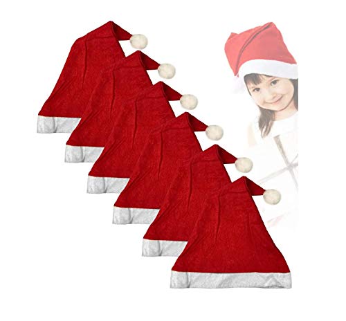 Kit 6 Gorros Papai Noel Enfeite Natalino Fantasia Natal