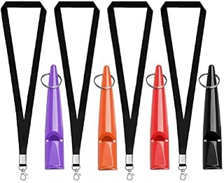 4 Pcs Professional Dog Whistles, Dog Training Whistle 210.5 High Pitch Plastic Dog Whistles With Lanyard Keychain for Barking & Recall
