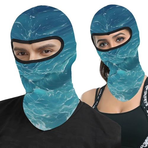 Mascara para esquí para hombres y mujeres Balaclava impresa océano profundo Mascara facial térmica para frío Ropa para motocicleta Mascara para esquí invierno para mujeres y hombres miniatura 1