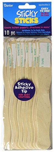 Darice, Sticky Sticks Fan Shaped Handle, Natural Finish, 10 Pieces (8 Inch)