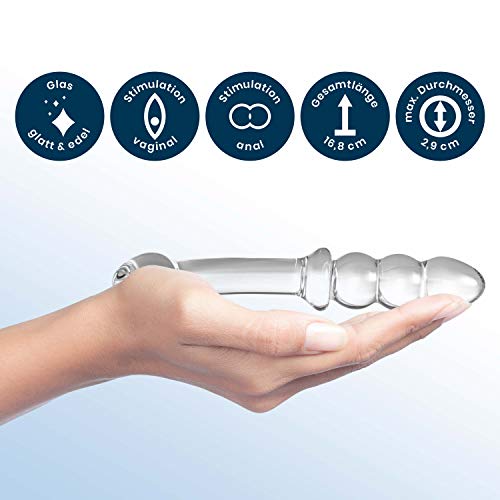 DUKESTON 16,8 cm Grote Glazen Dildo, ø 29 mm Dikke Dong van Glas, Kristal Penis voor Anaal Prostaat Mannen en G Spot Vrouwen (Transparante) - Afbeelding 3