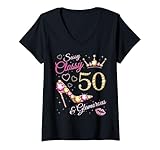 Photo Gallery donna sassy classy 50 e glamour 50° compleanno cuori tacco alto maglietta con collo a v Photo Gallery donna sassy classy 50 e glamour 50° compleanno cuori tacco alto maglietta con collo a v