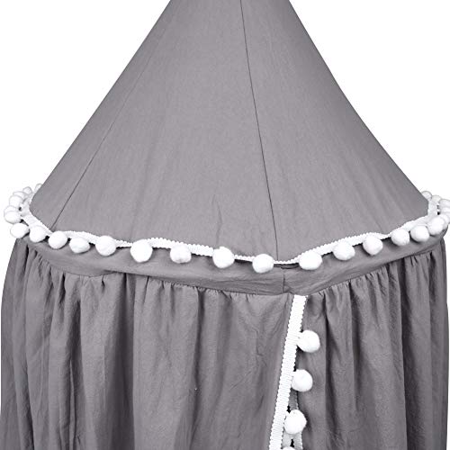 Uaugh Crib Canopy,Bed Canopy Hanging Canopy Insect Protection Dome Tent Room for Toddler(Gray)