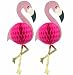 Paper Flamingo Honeycomb Decorations - Luau Birthday Hawaiian Party Supplies, 2 Count