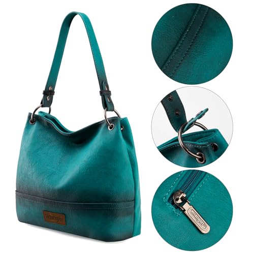 Image of Wrangler Hobo Bags for Women Vegan Leather Top Handle Shoulder Purses and Handbags