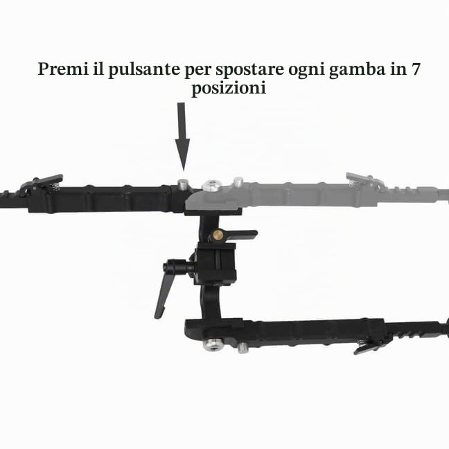 Tattico bipiede per fucile robusto Inclinazione e rotazione con sgancio rapido, compatibile con Picatinny Piedini in gomma e punte integrate