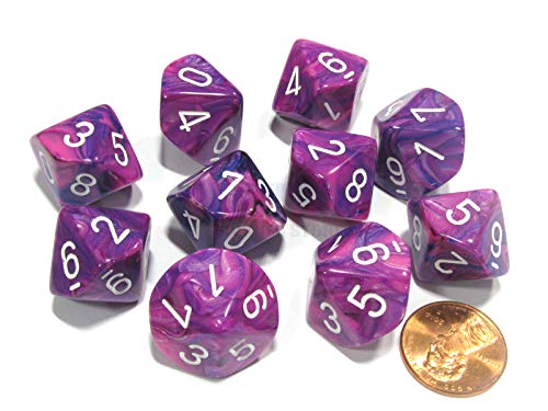 Dés D10 Chessex Festive Violet pour animer vos soirées jeux de société