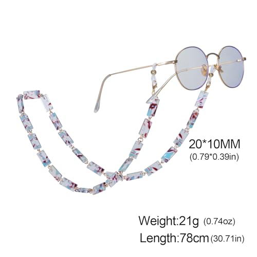 Image of kkjoy Acrylic Glasses Chain Colourful Squares Beach Holidays Sunglasses Holder Strap Eyeglass Lanyards for Women Men