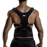 Cotill Back Brace Posture Corrector Spinal Support for Women and Men, Lumbar Shoulder Posture Correction for Upper and Lower Back Support, Adjustable Neoprene Belt Strap for Relief Back Pain (M)