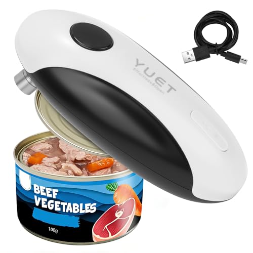 YUET Ouvre-bocal électrique USB Rechargeable Automatique, Ouvre-boîte Électrique Sans Effort Simple Pression sur le Bouton pour les Personnes Souffrant de Problèmes de Préhension