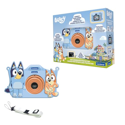 Lexibook Bluey, 4-in-1 Kinderkamera mit Schutz, Foto-, Video-, MP3- und Spiel-Funktionen, 15 Rahmen zur Personalisierung Ihrer Fotos, inklusive 8 GB Speicherkarte, DJ078BY